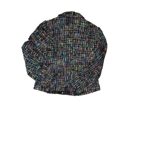 Coldwater Creek Womens Sz 10 Tweed Zip Blazer Jacket Multicolor Wool Blend Lined - Picture 3 of 5